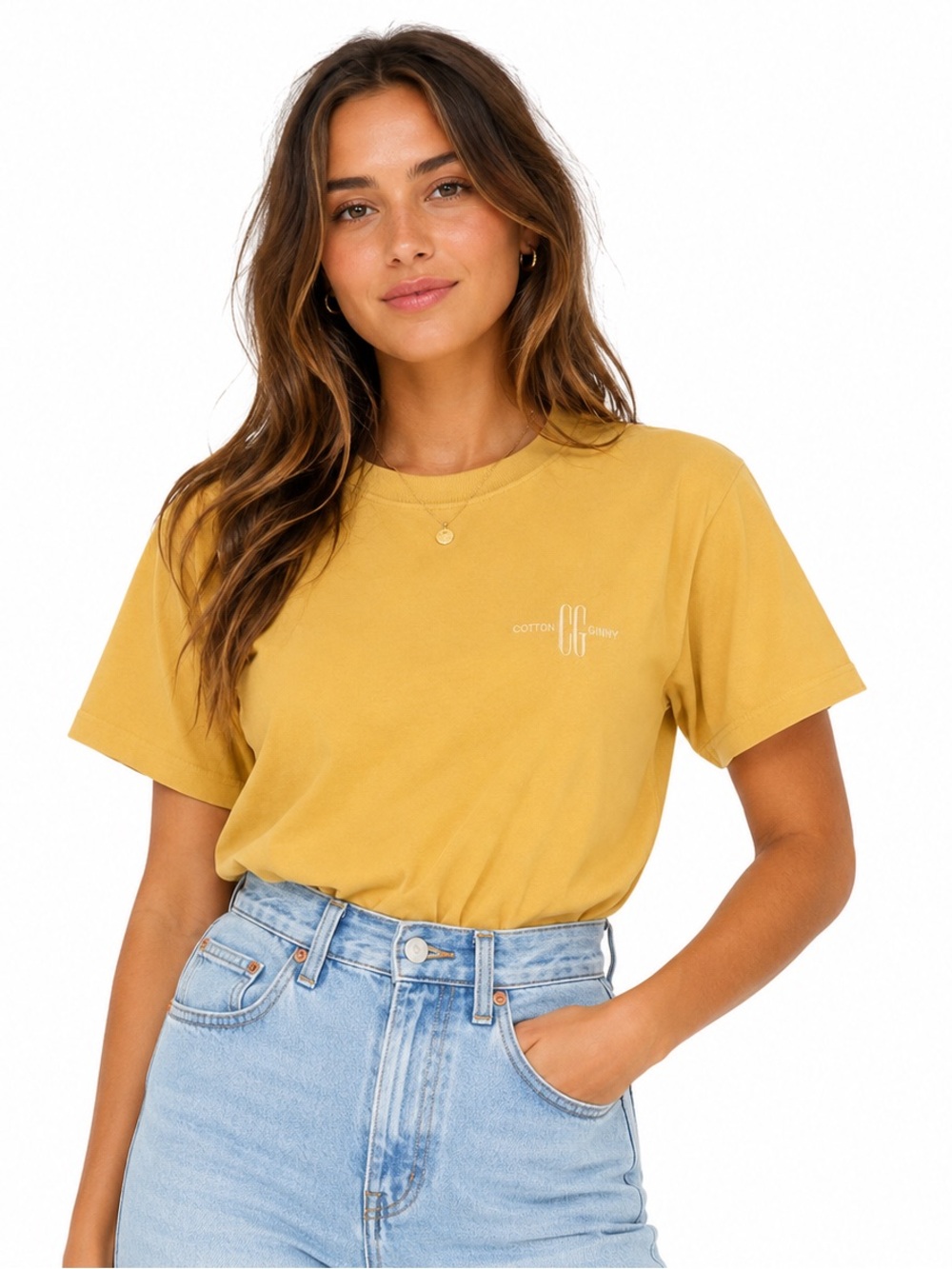 Vintage Cotton Ginny 1980s - 90s Mustard Yellow Short Sleeve Crew T-Shirt